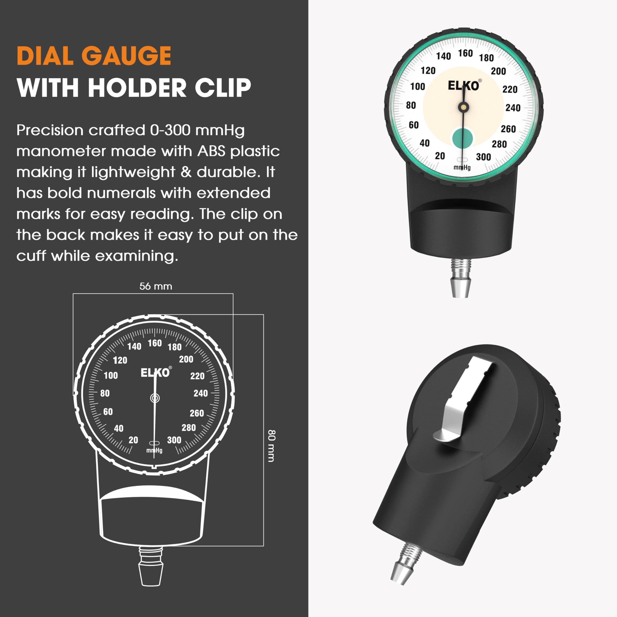 ELKO EL-450 Dial Type Aneroid Sphygmomanometer/Blood Pressure Apparatus (Regular) - Image 2 thumbnail