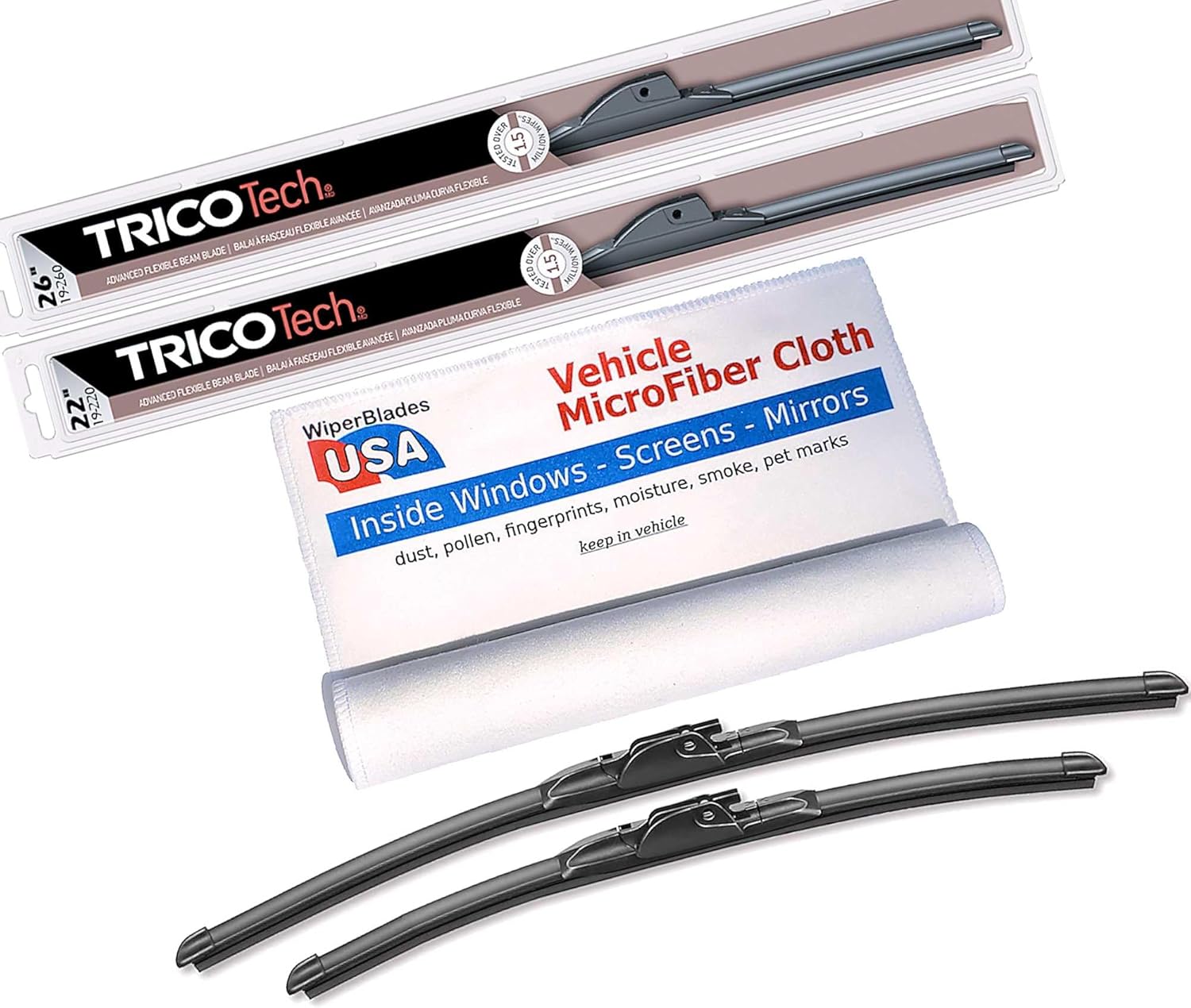 WiperBladesUSA Beam Blade Wipers compatible with Honda Civic 2007 (Set of 2) Wiper Blades