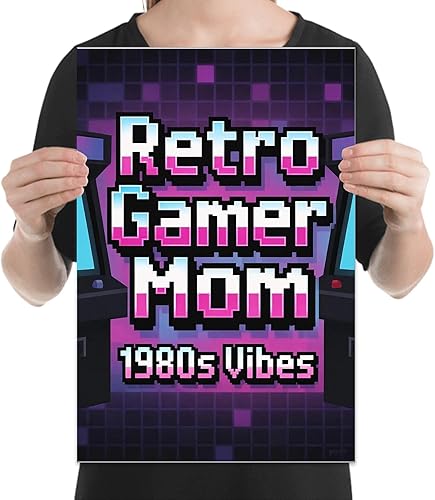 Miniatura 2 de Retro Gamer Mom - Game Room Decor - 13x19 Poster Print - Neon 8 Bit Arcade Art