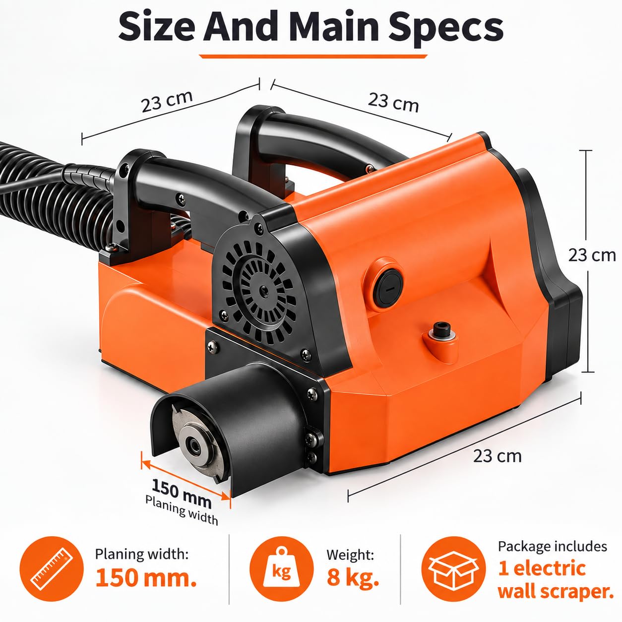 Raspador de Pared Eléctrico, Motor de 1680W, 1000-4000 r/min