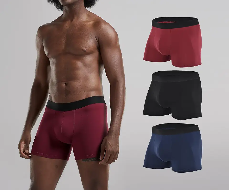 Mens Underwear Soft Cotton Breathable Underpants Elastic Waistband Comfy Boxer Briefs 1/3 Pack