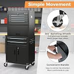 IRONMAX Rolling Tool Chest, 2-in-1 Widened Heavy Duty Steel 6-Drawer Tool Cabinet with Lockable Top Toolbox & 4 Universal Wheels, Detachable Tool Box Organizer for Garage Warehouse Repair Shop, Black