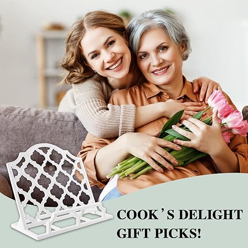 Miniatura 6 de JOGREFUL Soporte para libro de cocina, de hierro fundido, resistente para libros de recetas, soporte para libros de recetas de cocina, soporte de