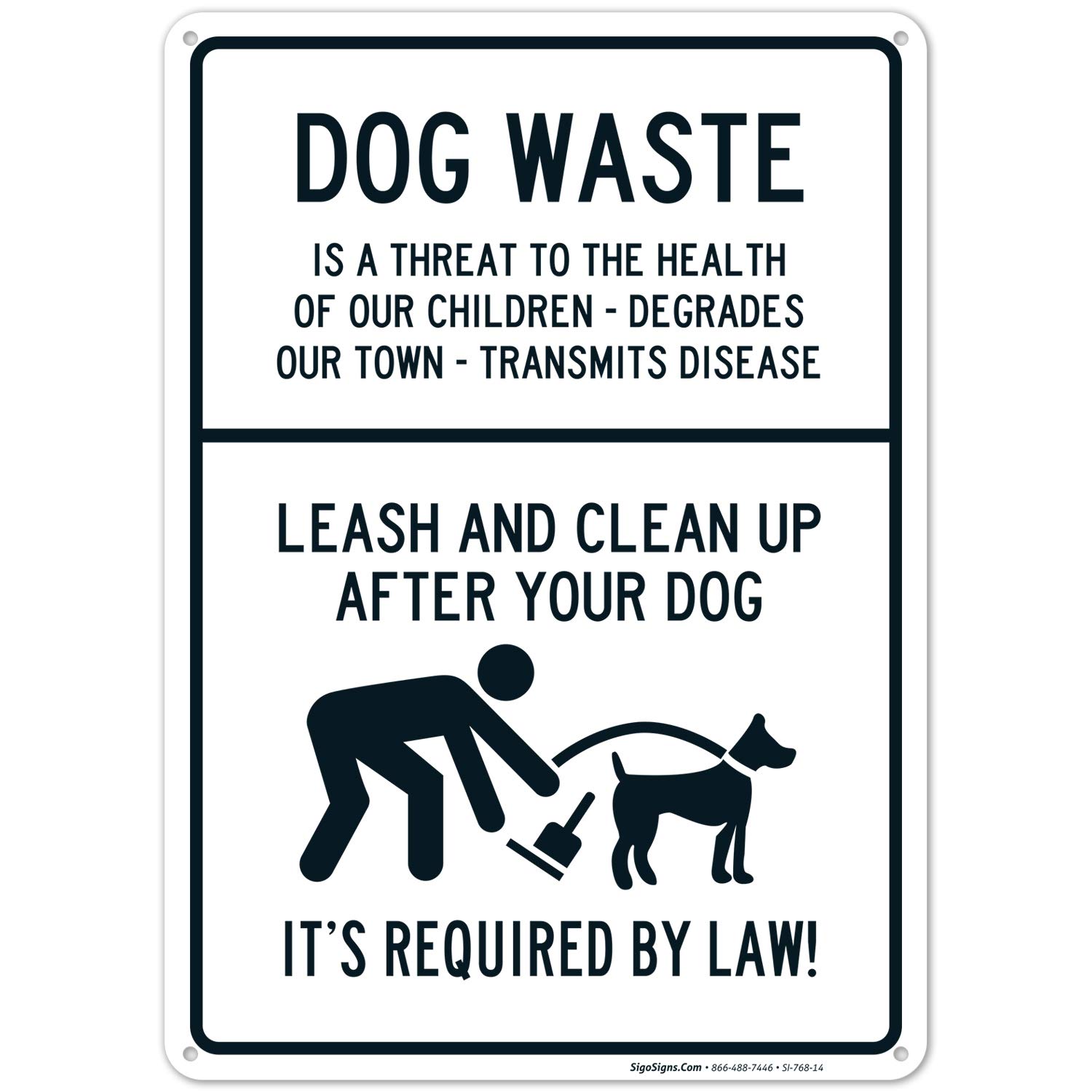Black Friday - 60% OFF Leash and Clean Up After Your Dog Sign, Dog Waste Sign, 10x14 Rust Free Aluminum, Weather/Fade Resistant, Easy Mounting, Indoor/Outdoor Use, Made in USA by Sigo Signs Limited Discount Leash and Clean Up After Your Dog Sign, Dog Waste Sign, 10x14 Rust Free Aluminum, Weather/Fade Resistant, Easy Mounting, Indoor/Outdoor Use, Made in USA by Sigo Signs