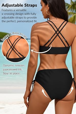 Yonique Women's Bikini Set Two Piece Swimsuit Push Up Bathing Suit