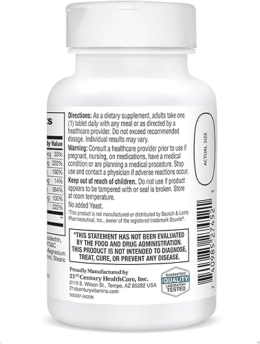 Miniatura 5 de 21st Century Healthy Eyes with Lutein Tablets, 60 unidades, blanco (27452) (paquete de 2)