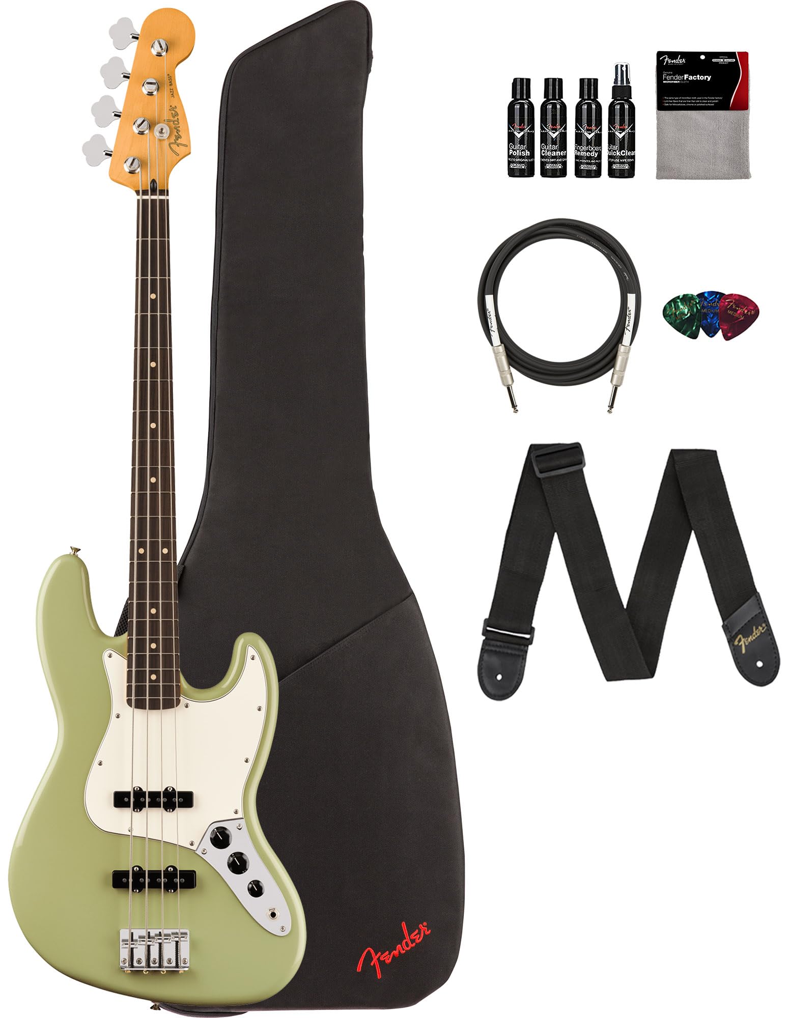 Amazon.com: Fender Player II Jazz Bass - Birch Green Bundle with