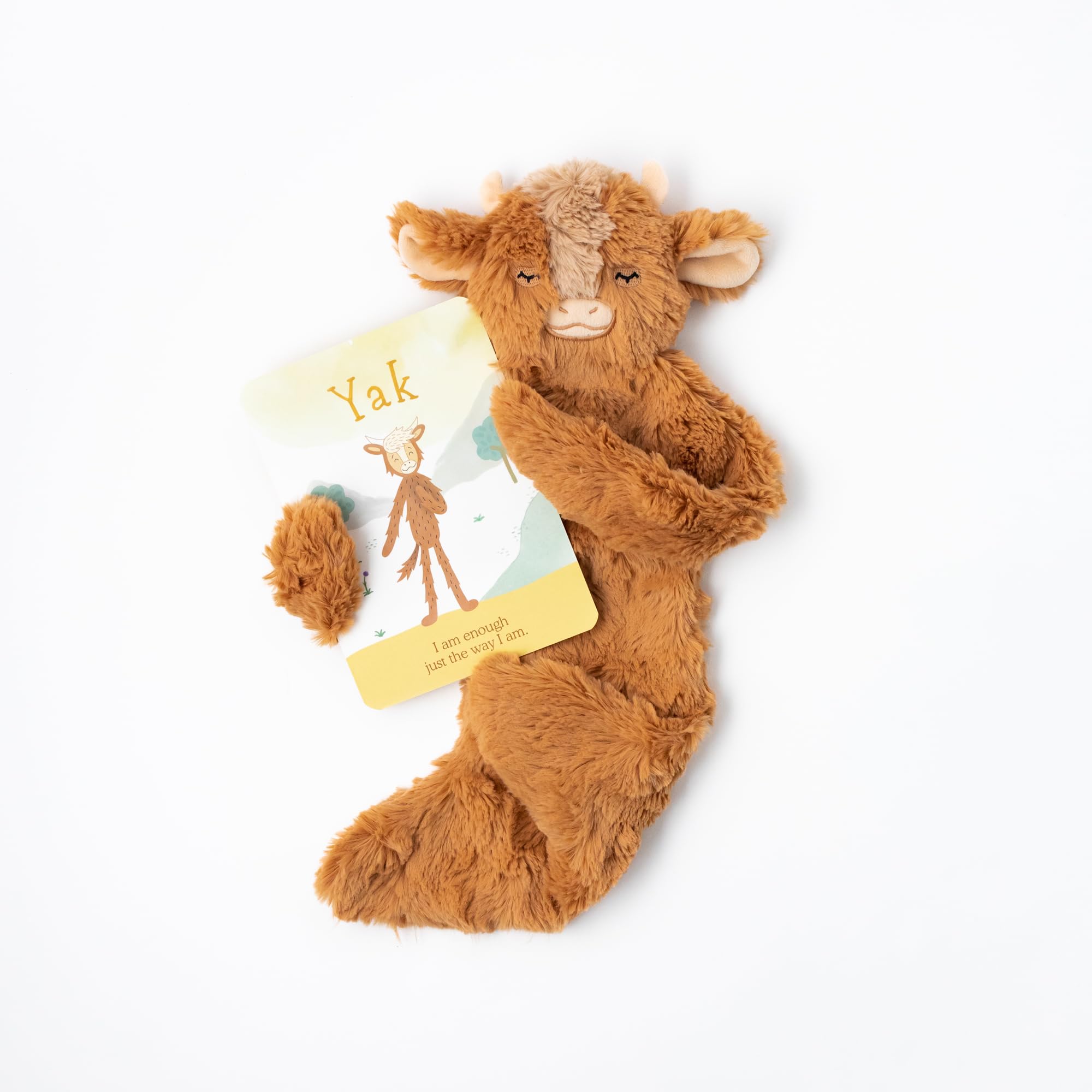 Slumberkins Yak Snuggler & Affirmation Card Bundle | Promotes Self-Acceptance & Positive Self-Talk | Social Emotional Tools for Ages 0+ (Yak Snuggler