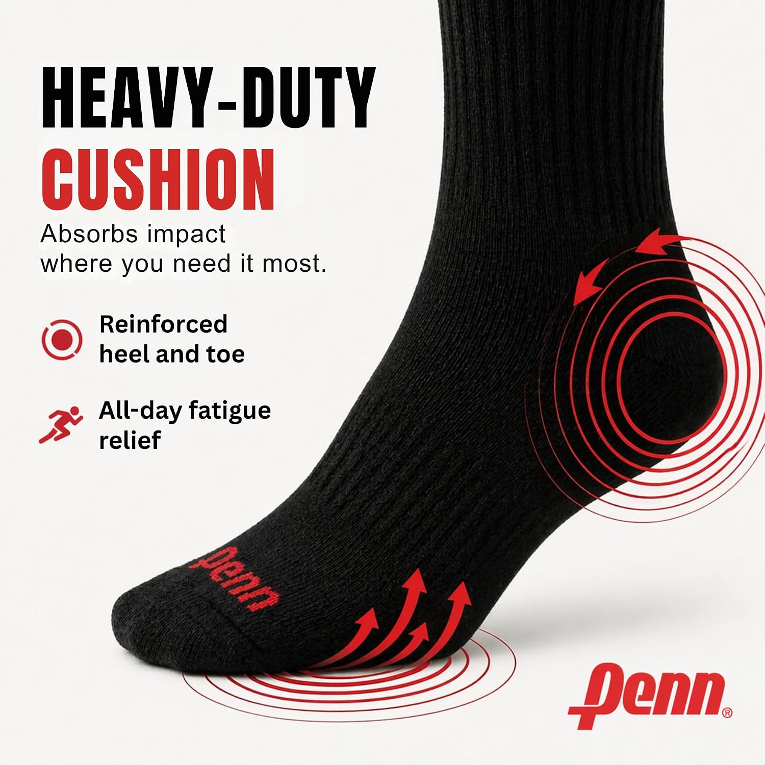 Penn Tennis Socks Men, 8 Pack Crew - Athletic Gym Pickleball Socks for Men image 4