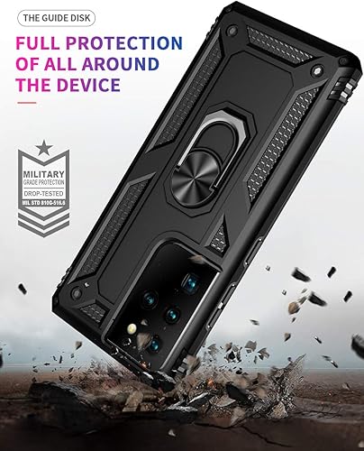 Miniatura 5 de Funda de grado militar para Samsung Galaxy S21 Ultra Galaxy S21 Ultra 5G, funda de metal giratorio de 360 grados, soporte de soporte, armadura,