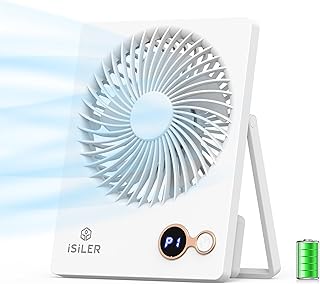 ISILER Small Desk Fan, 1200mAh Portable USB Fan with 3 Speeds Airflow, Small Personal Fan with 180° Adjustable Tilt Angle, Price In India