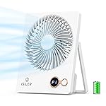 ISILER Small Desk Fan, 1200mAh Portable USB Fan with 3 Speeds Airflow, Small Personal Fan with 180° Adjustable Tilt Angle, Cooling Fan for Home, Office, Dorm