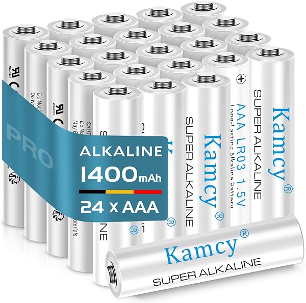 KAMCY Piles Alcalines AAA - Lot de 24 Piles AAA - 1400mAh, Pile AAA 1,5V - Batteries AAA pour Appareil Électronique - Longue durée et puissantes - 1