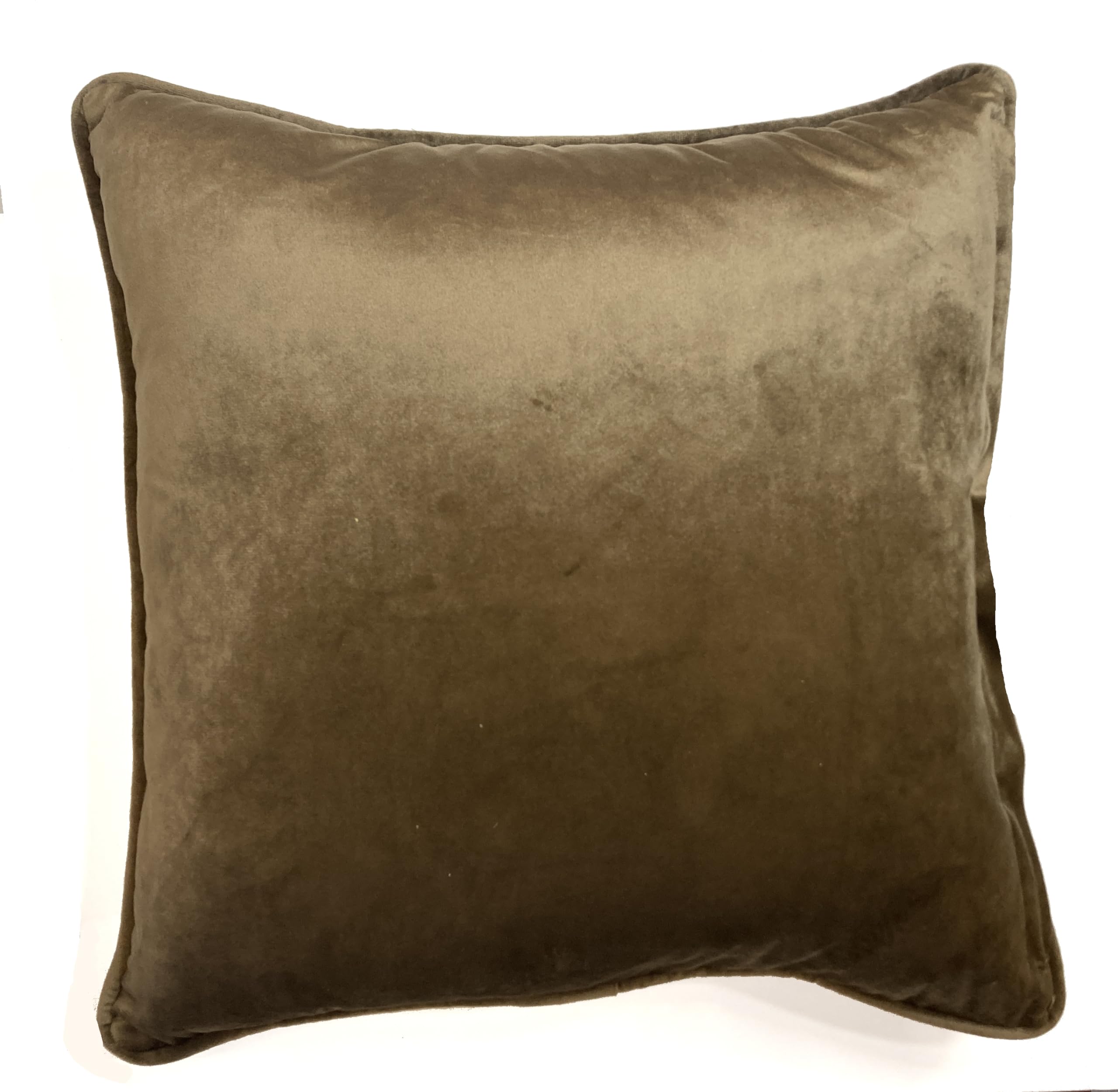 Rapport Home Natural Piped Velvet Square Reversible Cushion Cover 43 X 43Cm And Mocha