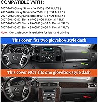 Vista 2 de Cubierta del tablero para GMC Sierra y Chevrolet Silverado - Se adapta a modelos 2007-2013 con dos guanteras. Alfombrilla de tablero de ajuste