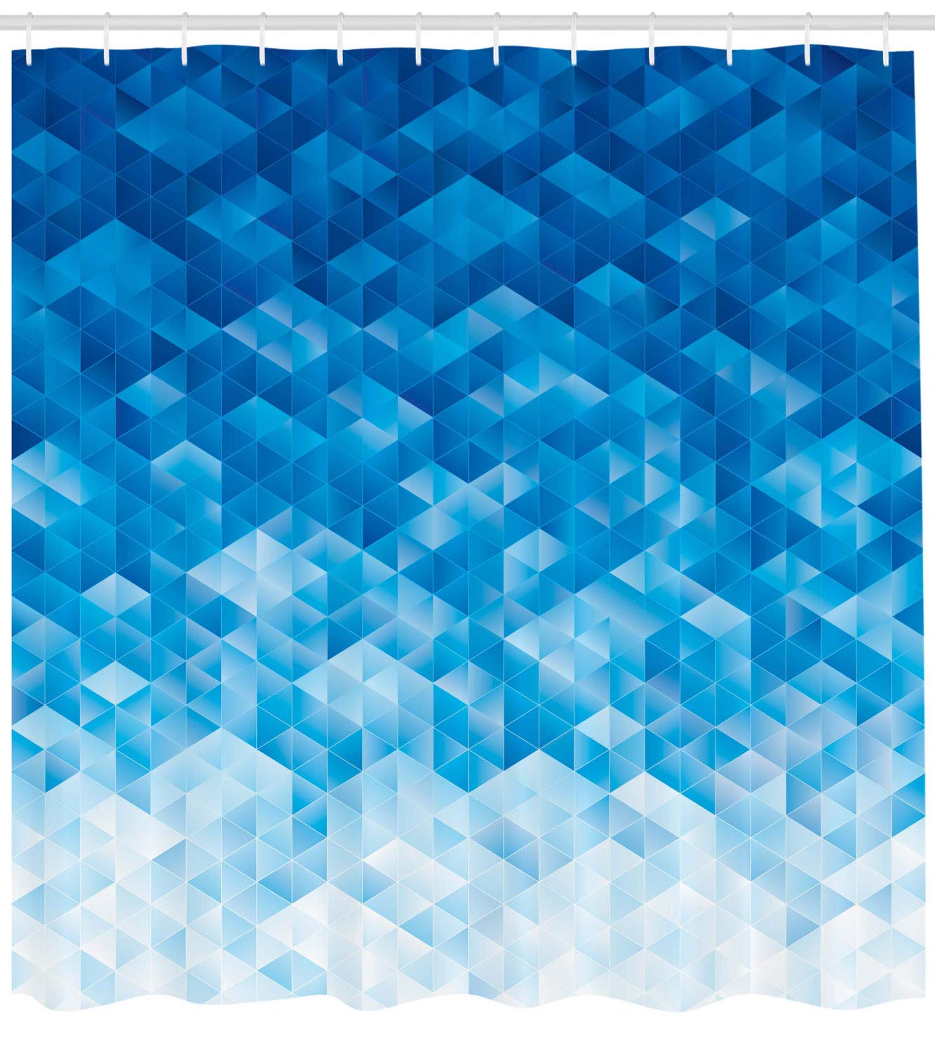ABAKUHAUS Geometric Shower Curtain, Gradient Color Change Digital Texture Mosaic Triangle Pixel Graphic Print Art - Image 2
