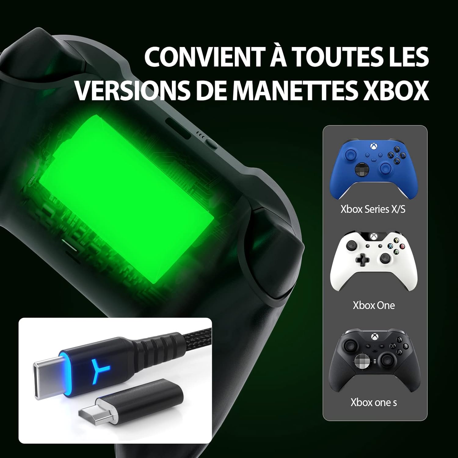 Rechargeable Controller Battery Pack for Xbox Series X|S and Xbox One with 10FT USB C Charging Cable and Micro USB Adapter 6amLifestyle Battery Pack Xbox Play and Charge Kit, XBOX-SB02 : Video Games