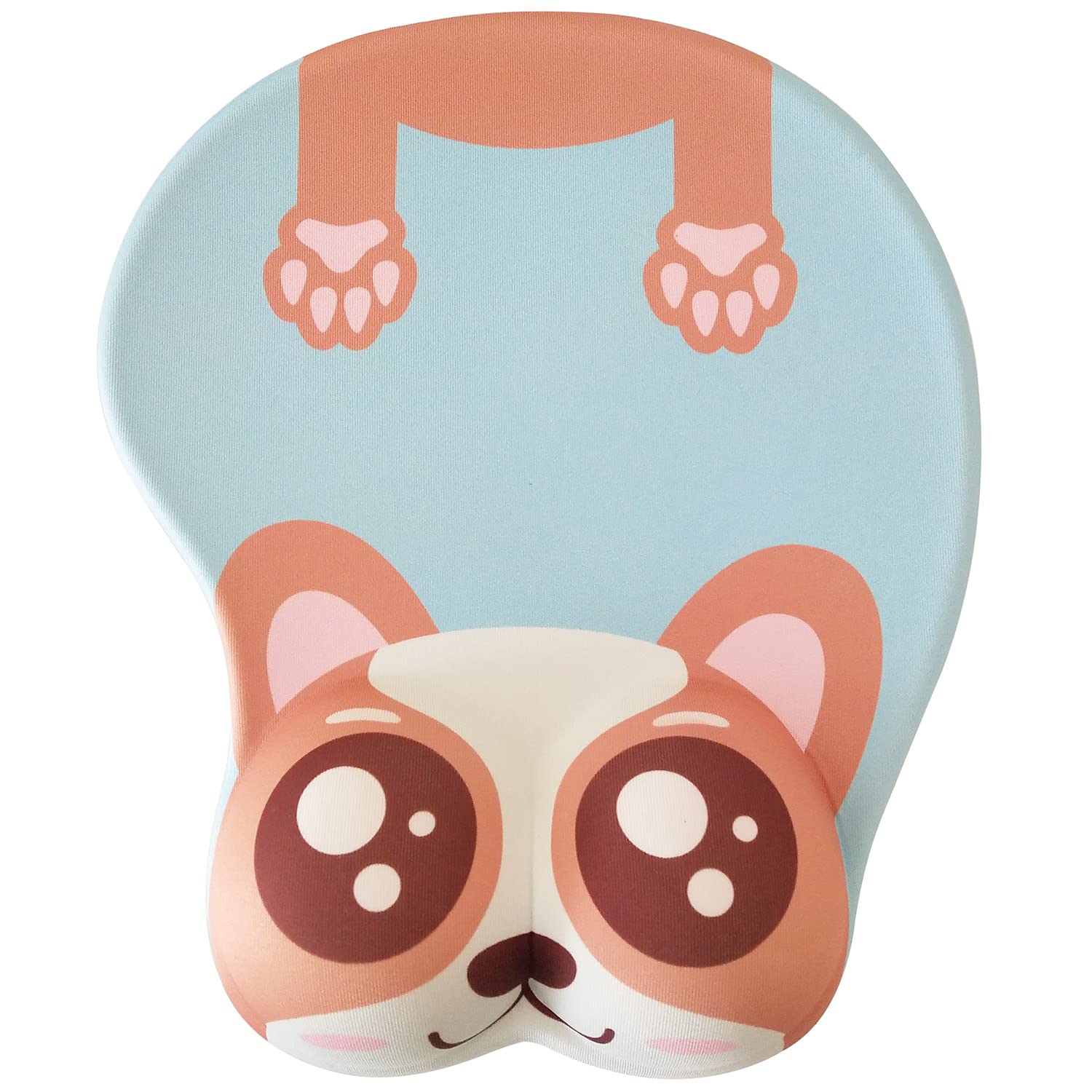 3D Kawaii Cat Mouse Pad Cute Computer Mouse Pads Gaming Mouse Mat Ergonomic Fun Mouse Pad with Gel Wrist Support Blue