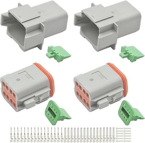 Miniatura 8 de Deutsch - Kit de conectores de 215 piezas, 12 juegos de 2, 3, 4, 6, 8, 12 pines con tamaño 16 contactos estampados, 14-20AWG Serie DT sellados, G