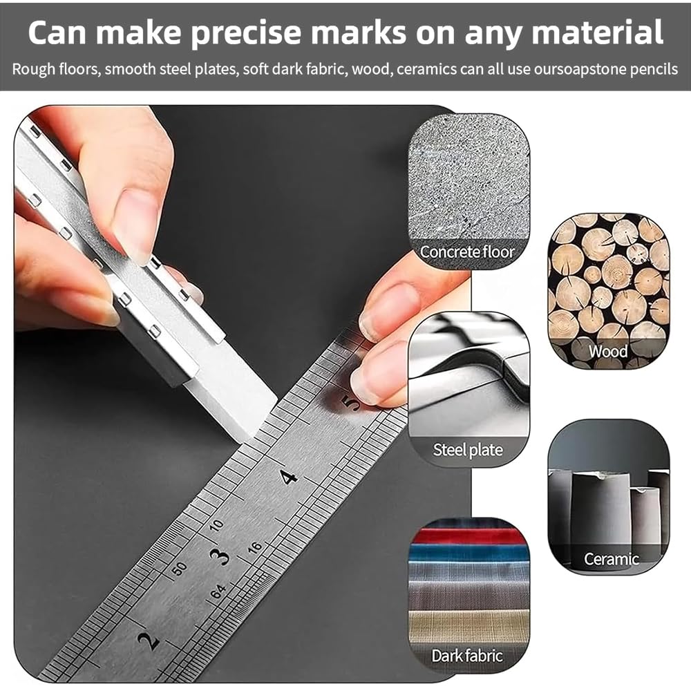Ginddy French Chalk Sticks 27 PCS,Professional Builders Marking Tools Kit High-Temp Soapstone Refills for Welding Engineering & Construction Site Layout - Image 3