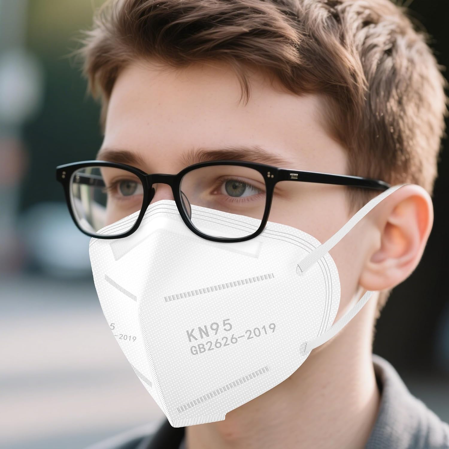 LEMENT KN95 Face Masks,100 Pack Breathable Cup Dust Disposable Masks For Adults,White