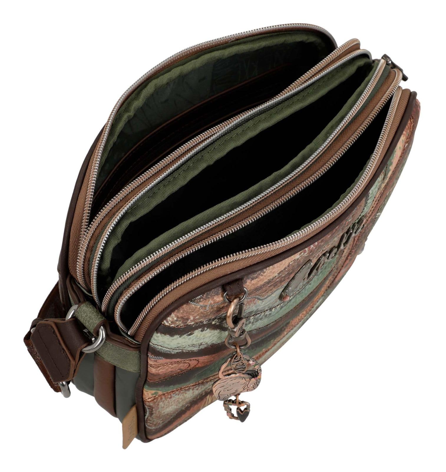 Anekke Bandolera 3 Compartimentos Outer - Diseño Funcional - Medidas: 25/19/6 Cm - Accesorios Y Complementos Mujer