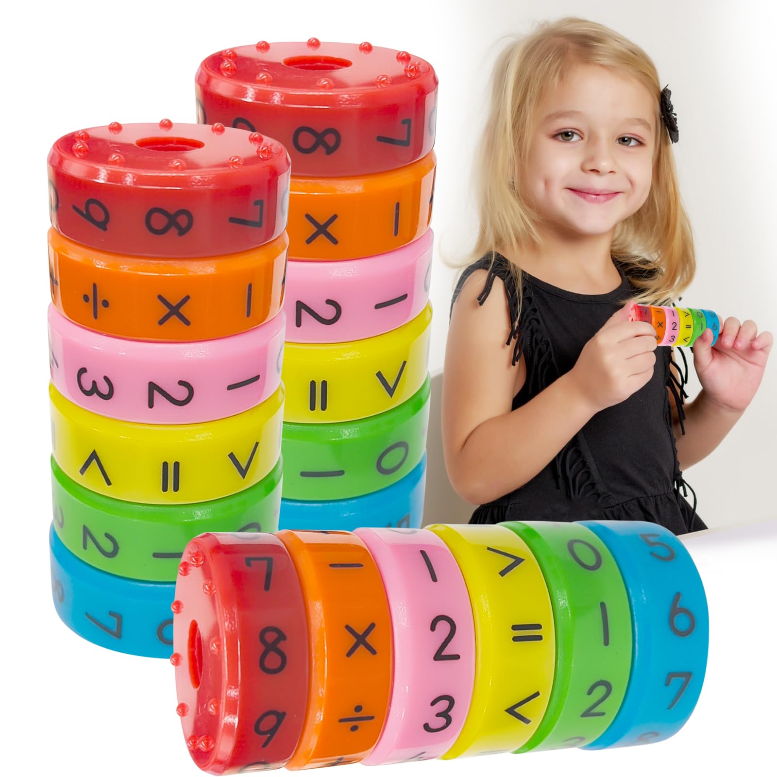 Juguetes Educativos De Matemáticas Magnéticos (3 Unidades) - Ruedas De Cálculo Para Niños, Operaciones Básicas, 6x3 Cm