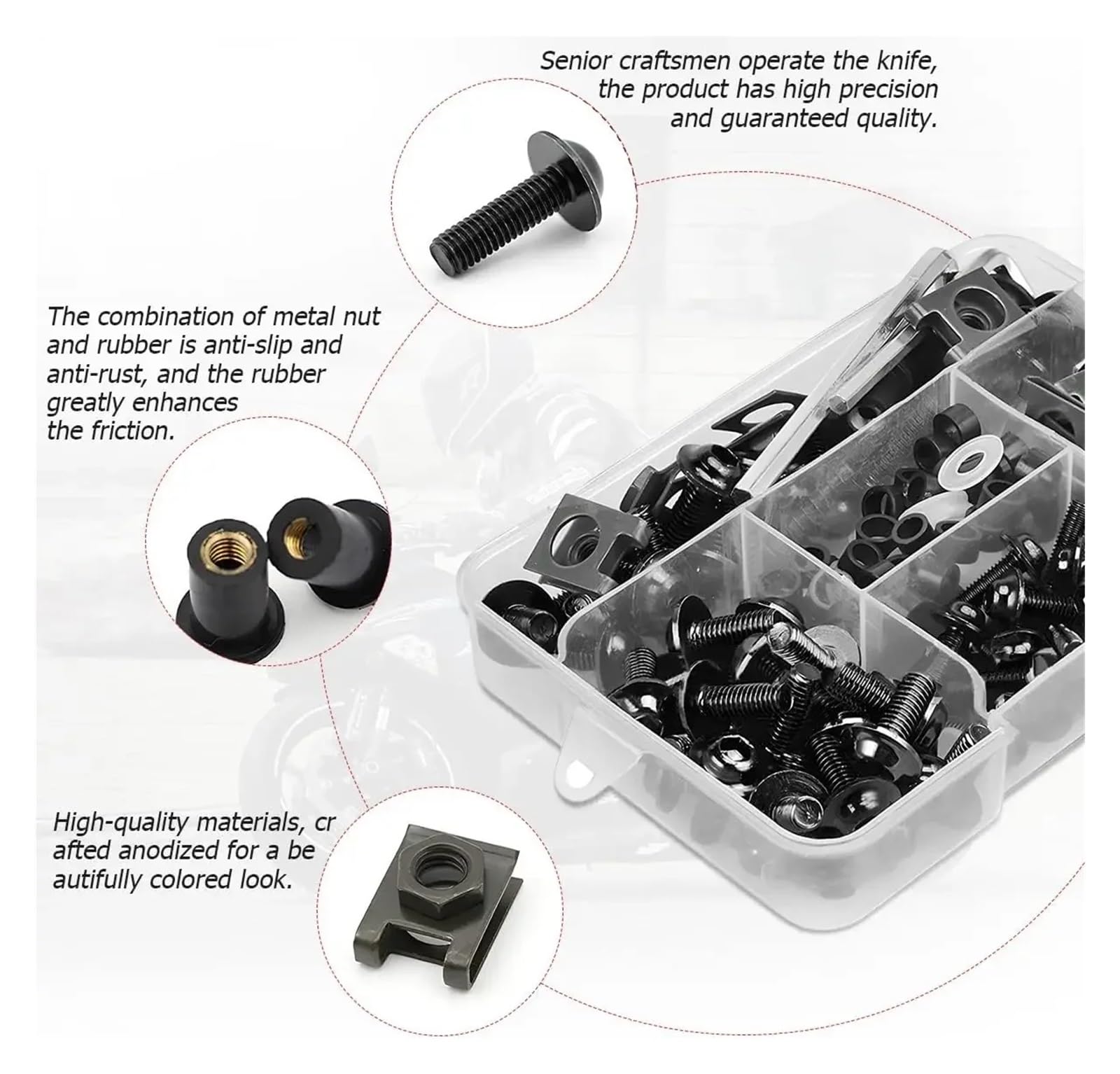 Viti carena moto Per YZFR1 YZFR3 YZFR6 YZFR7 YZFR25 YZFR125 YZF R1 R3 R6 R7 R25 R125 YZF-R1 Kit Bulloni Viti Carenatura Moto Dado Clip(Ee)