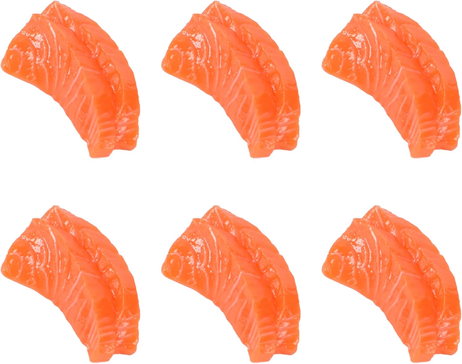 Artificial Salmon 6Pcs, Artificial Sashimi Slices Simulated Fish Meat Food Model for Kitchen Shop Decoration Photography Prop