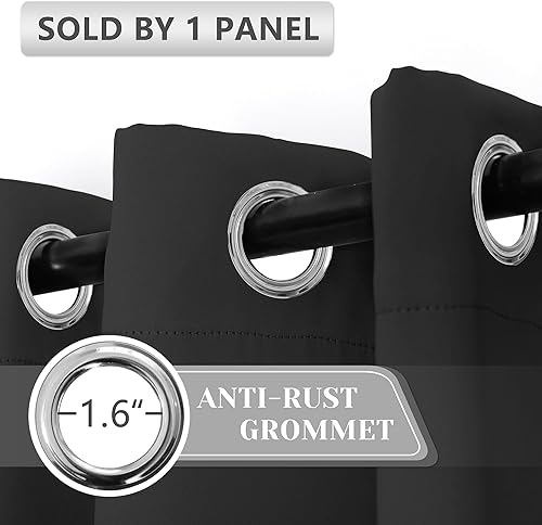 Miniatura 10 de Cortinas de puerta para privacidad de puerta, cortinas negras con ojales para dormitorio, cortina de ventana de puerta, cortinas de aislamiento