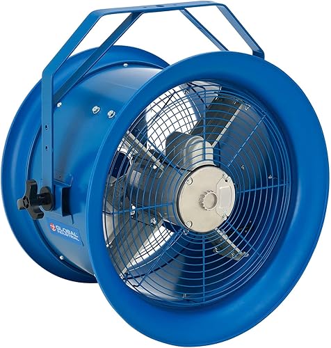 Miniatura 2 de Global Industrial Ventilador de muelle de alta velocidad de 18" con soporte de yugo, 7700 CFM, 115240V, ventilador de tambor de alta velocidad, 1