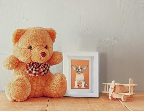 Miniatura 6 de Marcos de fotos blancos de 5 x 7 pulgadas, madera maciza natural, paquete de 4 unidades para montaje en pared y exhibición de mesa