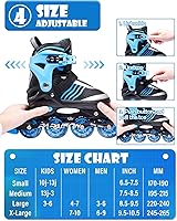 Vista 3 de PAPAISON Adjustable Inline Skates Boys Ages 4-16, Roller Skates for Girls Kids Ages 5-8 8-12 with Full Light Up Wheels, Outdoor Skates Illuminating
