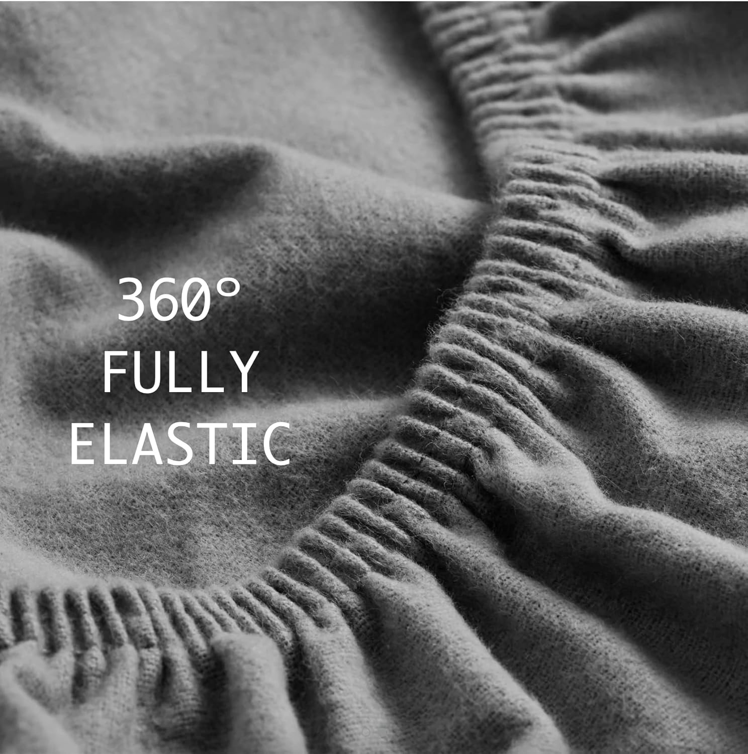 Fitted Flannel Sheet for Winter - 100% Cotton - Deep Pocket - Fully Elastic (Queen, Black) : Home & Kitchen