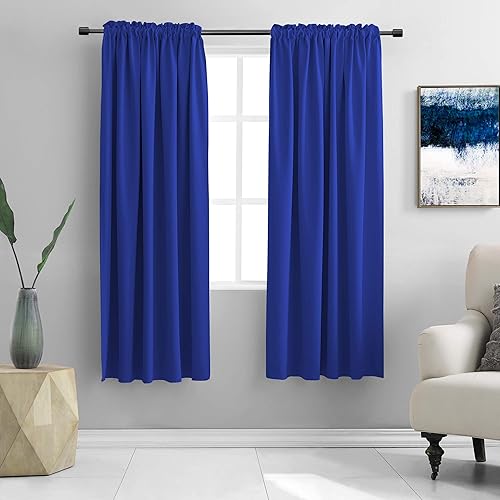 Miniatura 100 de DONREN 2 Paneles Cortinas Opacas con Aislamiento Térmico Azul Marino - Cortinas de Tela Sólida Suave Lisa y Pesada para Dormitorio (Azul Oscuro, 42