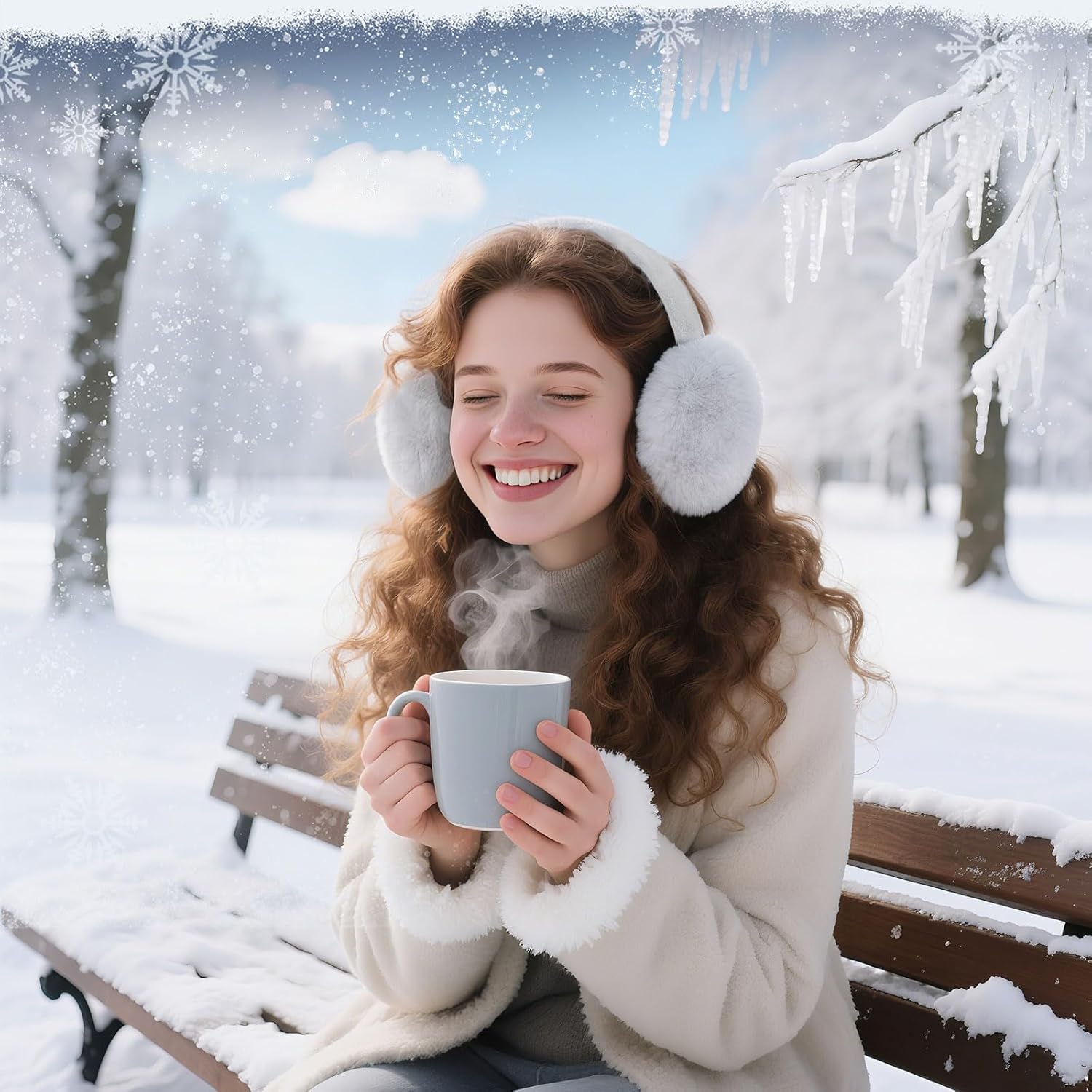 kuchisity 4 PCS Women Winter Ear Muffs Foldable Faux Fur Earmuffs Fluffy Ear Warmers for Winter - Image 4