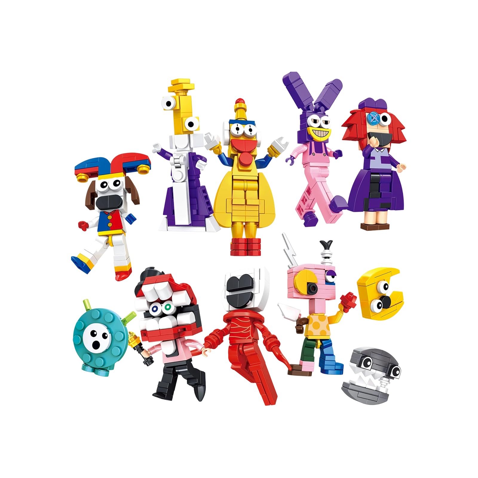8PCS Circus Figure Toys Action Figure Movie Cartoon Circus Merch Character Figure Building Blocks Set Collectible Toy Bricks for for Fans Boys Girls A05