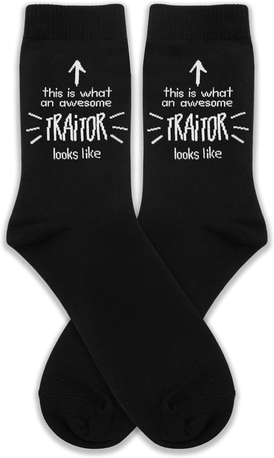 This Is What an Awesome Traitor Looks Like Socks – Funny Farewell Gifts for Coworker, Hilarious Farewell, Birthday, Christmas, or New Job Gift.(209) - Image 2