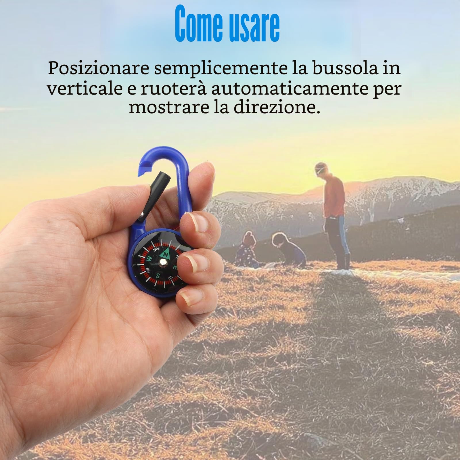 10 Pezzi Bussola Portachiavi,Mini Bussola di Sopravvivenza,Bussola da Campeggio,bussola Colorata con Moschettone,bussola Professionale Multicolor per Attività all'aperto, Viaggi, Escursioni, Campeggio