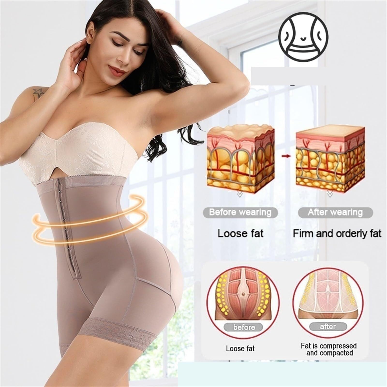 2pcs Butt Lifting Shapewear for Women Tummy Control Faja Shorts Hip Enhancer Shapewear Shorts Thigh Slimmer Intimo Donna