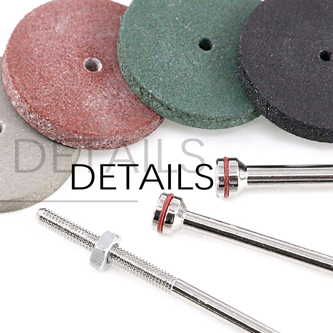 Swpeet Kit de 52 ruedas de pulido, 40 piezas de goma de silicona + 12 vástagos de mandril