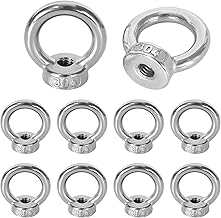Ring Nut M6 10pcs Lifting Ring M6 Stainless Steel, Eye Bolt M6 Stainless Steel, Lifting Eye Nut, For Lifting Accessories And Rope Fitting, Surface Polishing, Silver