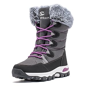 HOBIBEAR Women's Waterproof Winter Snow Boots Lightweight Warm Faux Fur Lined Mid-Calf Booties
