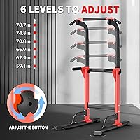 Vista 2 de Pull Up Dip Station For Home Gym Strength Training Fitness Workout Station Chin-Ups Push-Ups Pull-Ups Dip-Ups 330LBS T055CDC Negro naranja