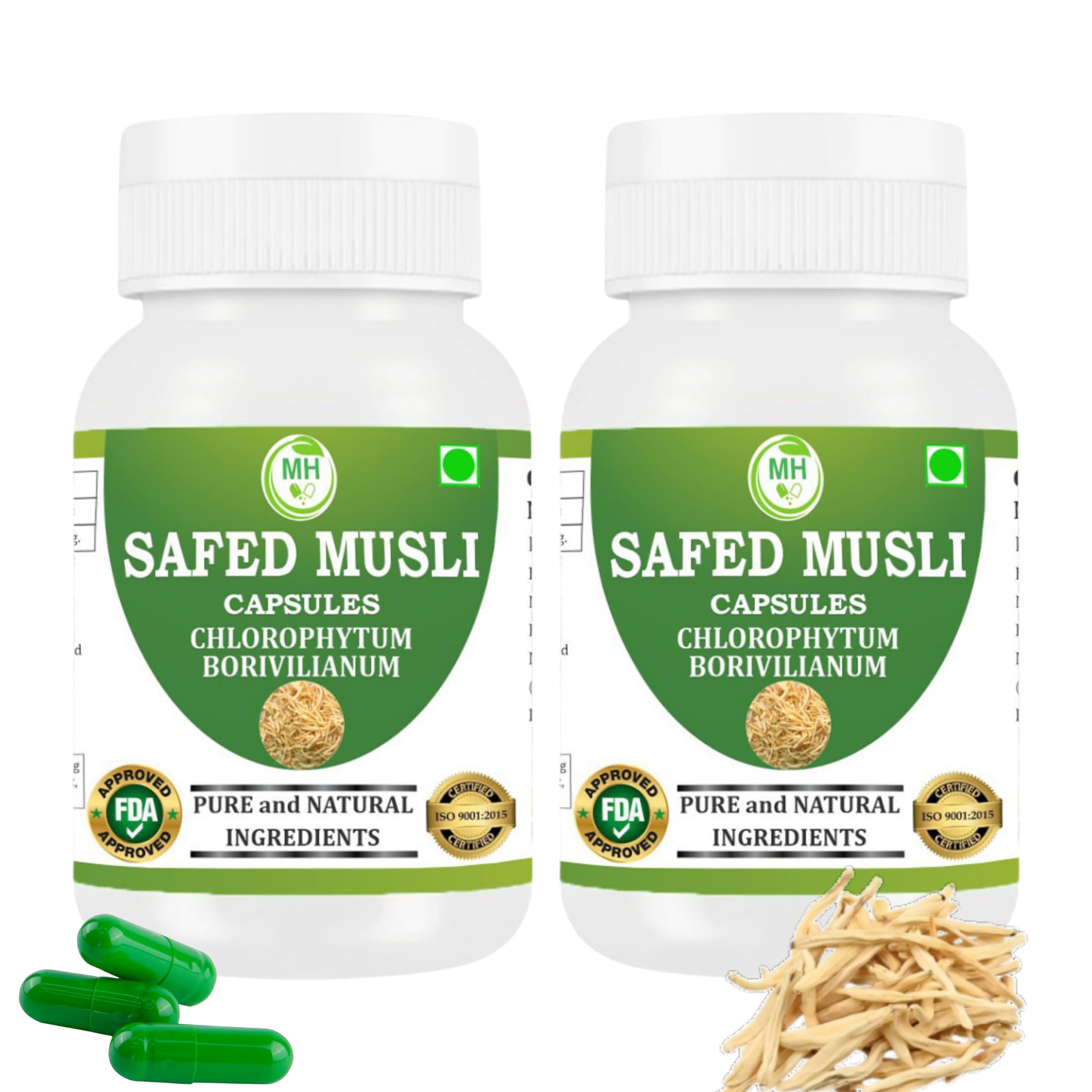SAFED MUSALI Capsules – 60 Veg Capsules | Pure Asparagus Adscendens Extract | Natural Ayurvedic Herbal Supplement | Plant-Based Wellness Formula (pack of 1) — Amazon image 5