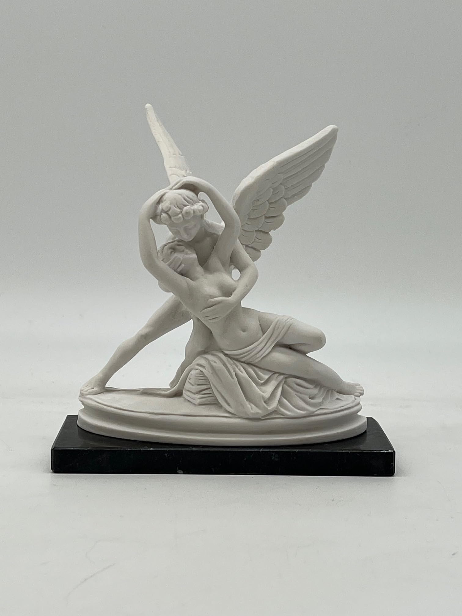 Generico ArteSacraCaravaggio Escultura Amor y Psique en polvo de alabastro y base de mármol, 14 cm (5,51 pulgadas) producción artesanal italiana.