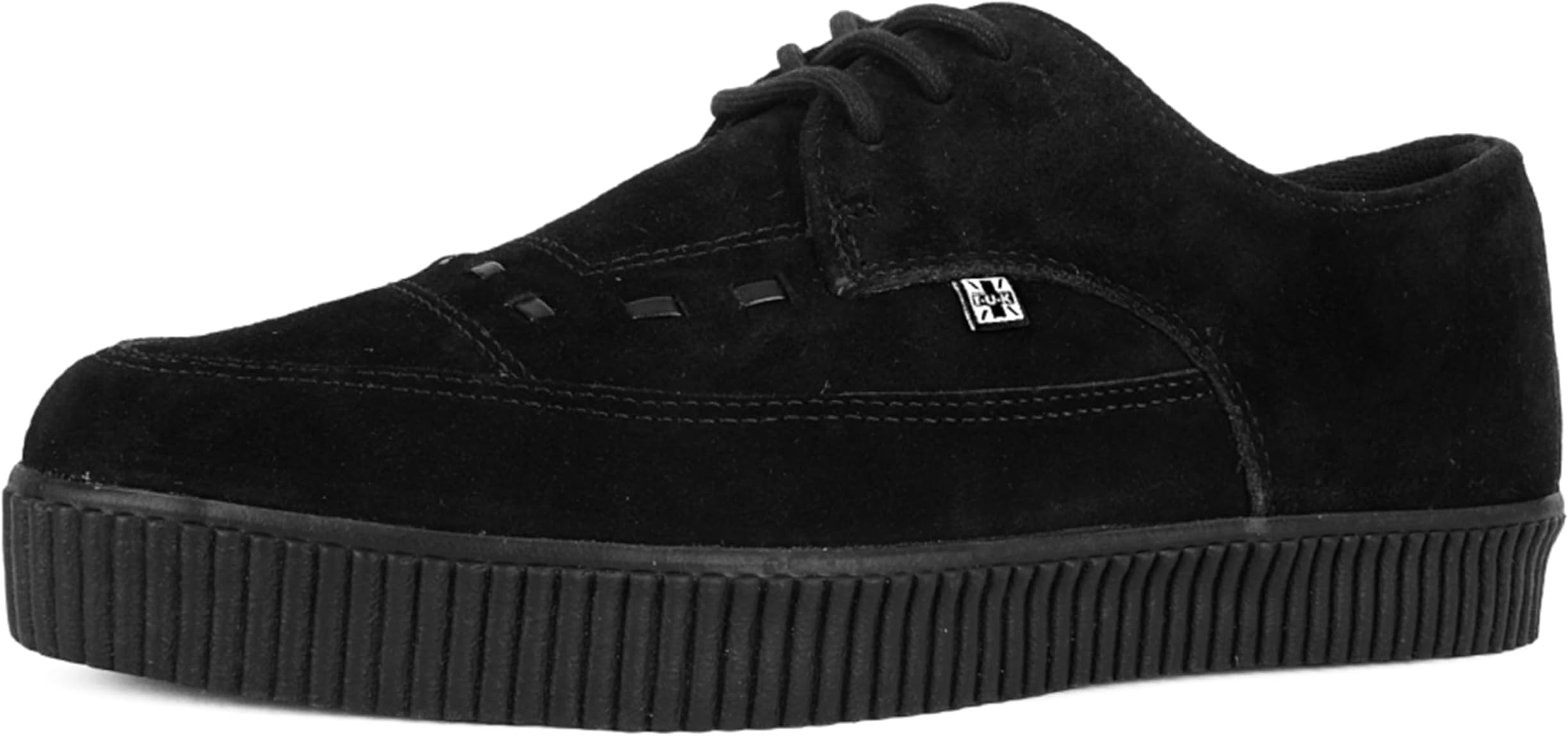 T.U.KPointed Creeper Sneakers - Men's and Women's Shoes - Punk Goth and Rocker Style Canvas Print and Suede Lace Up Shoes