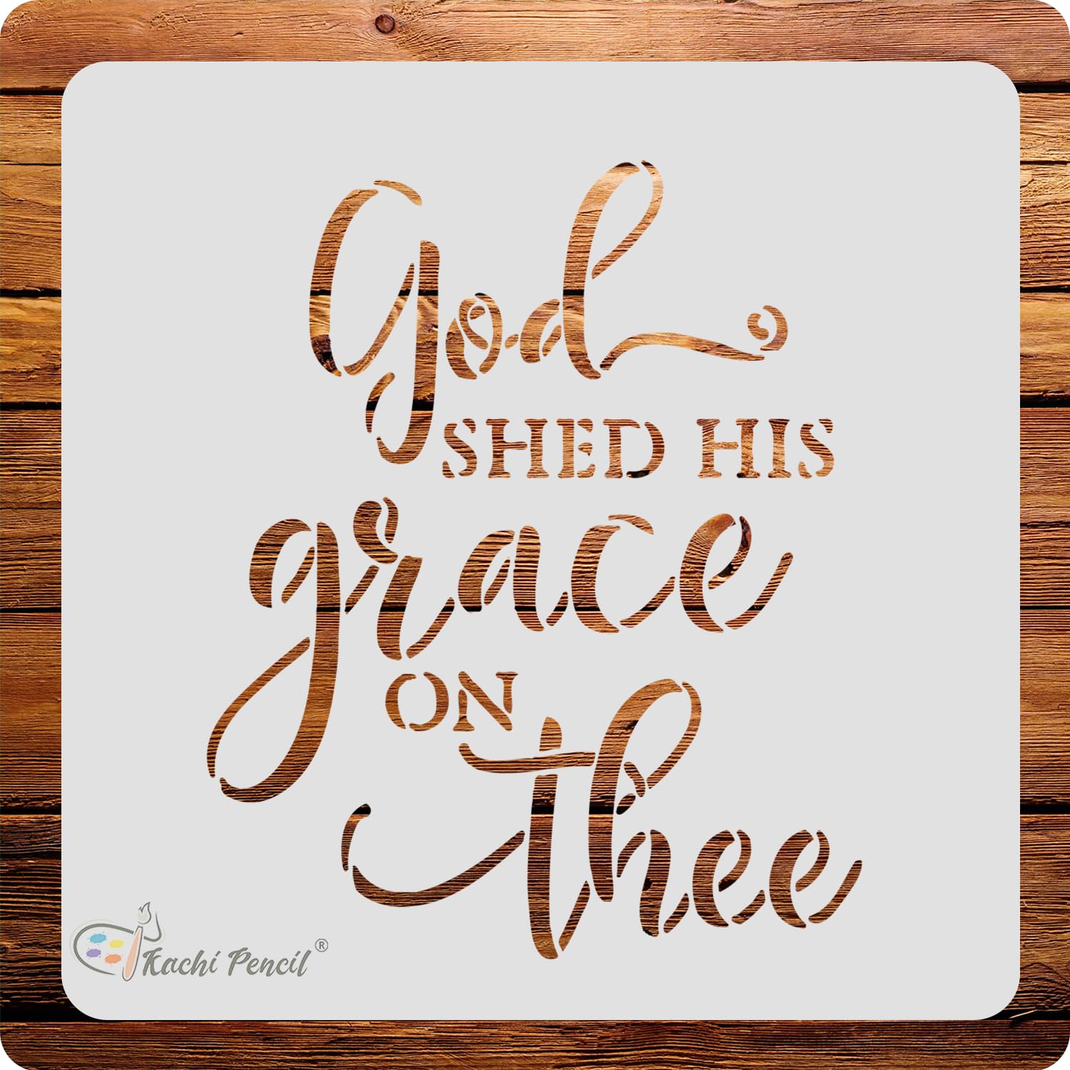 Kachi Pencil god shed his Grace on thee Independence Stencil for Craft Painting, Scrapbooking |, Size 6x6 inch Reusable Stencils for Painting on Wall, Fabric, Wood, and DIY Art Projects