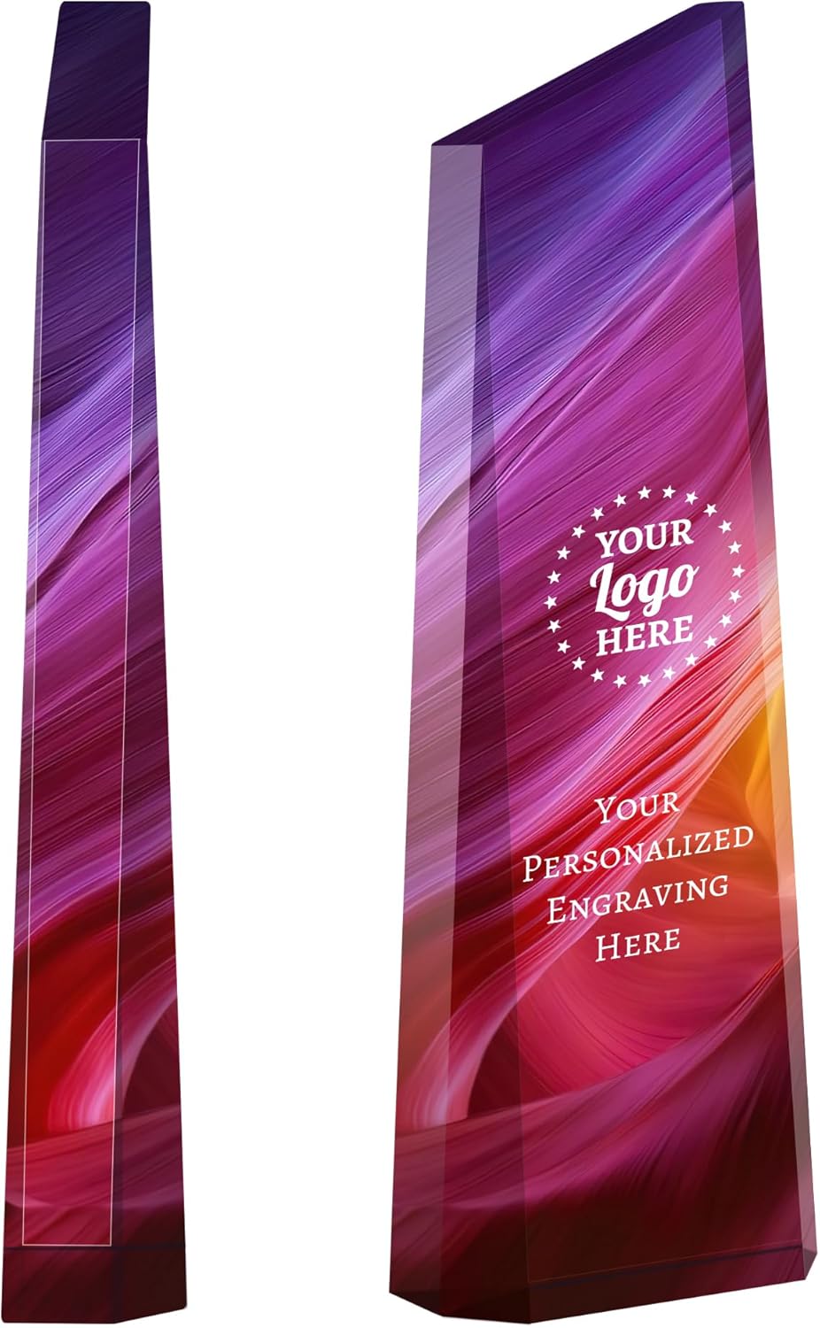 Personalized Crystal Trophy Award - Award for Employees- Plaques Custom Engraved- Coworker Gift,Employee Appreciation Gift,Ideal for Business Events and Occasions (Custom Logo/Engraved)