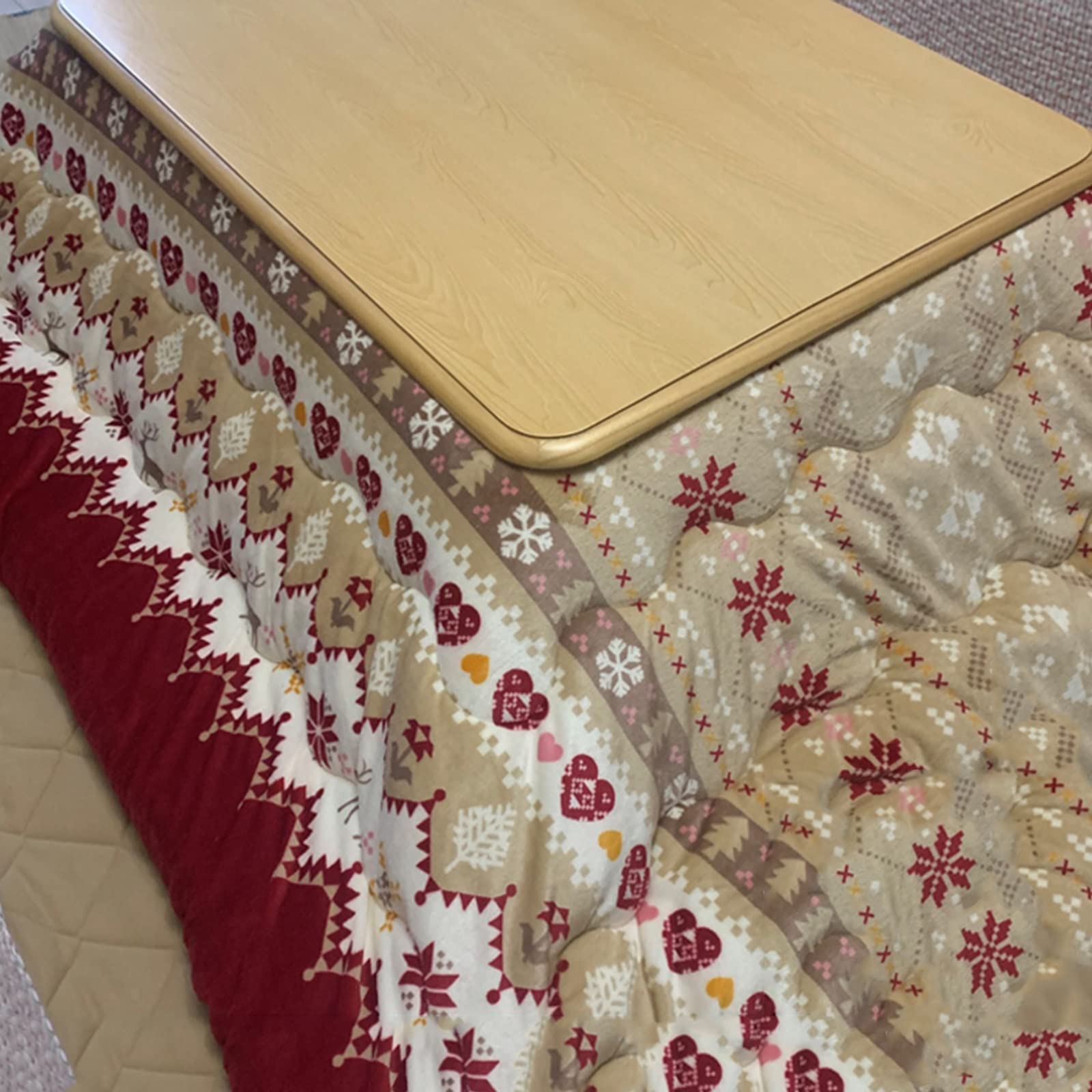 Tavolo Kotatsu in Quattro Pezzi Tavolo Riscaldante per Quattro Stagioni Tavolino Casual Invernale Tavolino Basso Riscaldamento Pigro Un Regalo Caldo per La Famiglia (Colore: Marrone Chiaro,